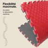 Tatami Puzzle 2,5cm 100x100cm - Surface antidérapante F, réversible Gris/Rouge | Flexibilité maximale