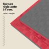 Tatami Puzzle 2,5cm 100x100cm - Surface antidérapante F, réversible Gris/Rouge | Résistance à l'eau