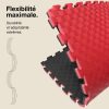 Tatami Puzzle 2,5cm 100x100cm - Surface antidérapante F, réversible Noir/Rouge | Flexibilité maximale