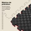 Tatami Puzzle 2,5cm 100x100cm - Surface antidérapante F, réversible Noir/Rouge | Découpe de précision