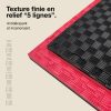 Tatami Puzzle 2,5cm 100x100cm - Surface antidérapante F, réversible Noir/Rouge | Texture antidérapante