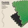 Tatami Puzzle 2,5cm 100x100cm - Surface antidérapante F, réversible Noir/Vert | Flexibilité maximale