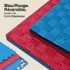 Tatami Puzzle 3cm 100x100cm - Surface antidérapante F, réversible Bleu/Rouge | Couleur Réversible
