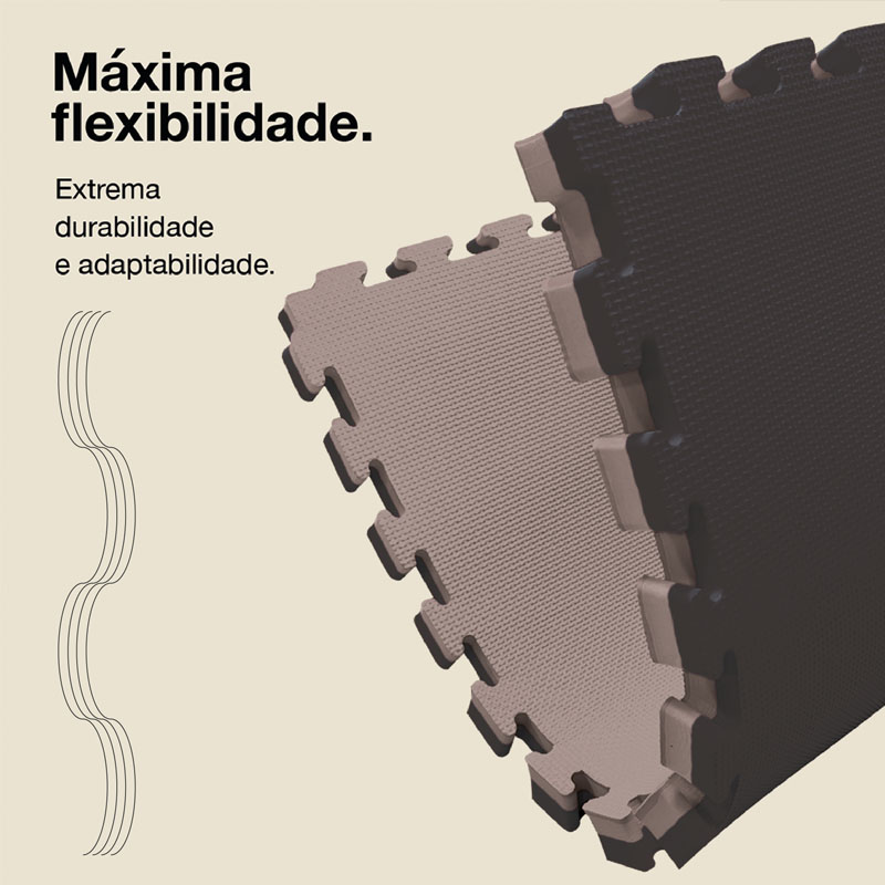 Tatami Puzzle 4cm 100x100cm - Superficie Antideslizante T, reversible Gris/Negro | Máxima Flexibilidad