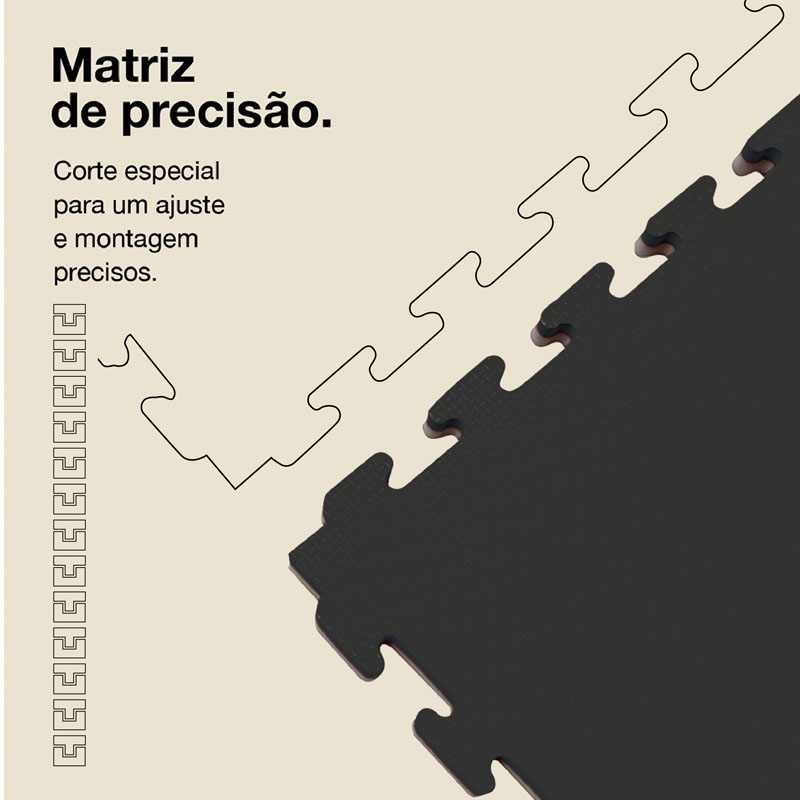 Tatami Puzzle 4cm 100x100cm - Superficie Antideslizante T, reversible Gris/Negro | Troquel Precisión