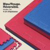 Tatami Puzzle 4cm 100x100cm - Surface antidérapante T, réversible Bleu/Rouge | Couleur réversible
