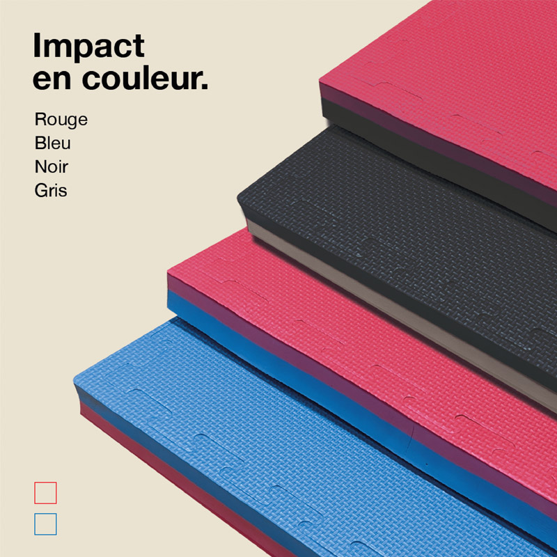 Tatami Puzzle 4cm 100x100cm - Superficie Antideslizante T, reversible Gris/Negro | Colores Variados