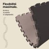 Tatami Puzzle 4cm 100x100cm - Superficie Antideslizante T, reversible Gris/Negro | Máxima Flexibilidad