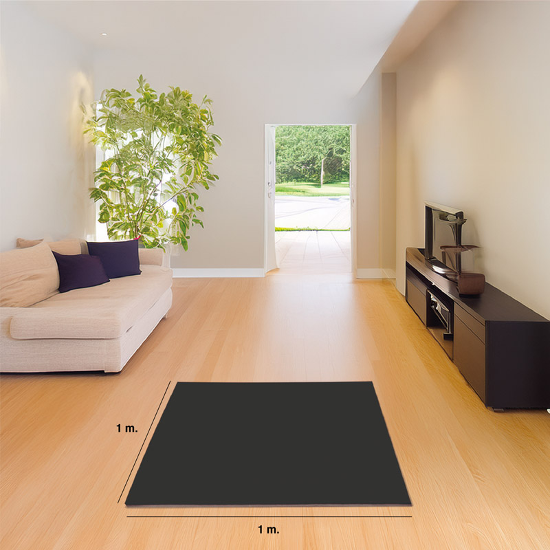 Tatami Puzzle 4cm 100x100cm - Superficie Antideslizante T, reversible Gris/Negro | Medidas