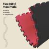 Tatami Puzzle 4cm 100x100cm - Superficie Antideslizante T, reversible Negro/Rojo | Máxima Flexibilidad
