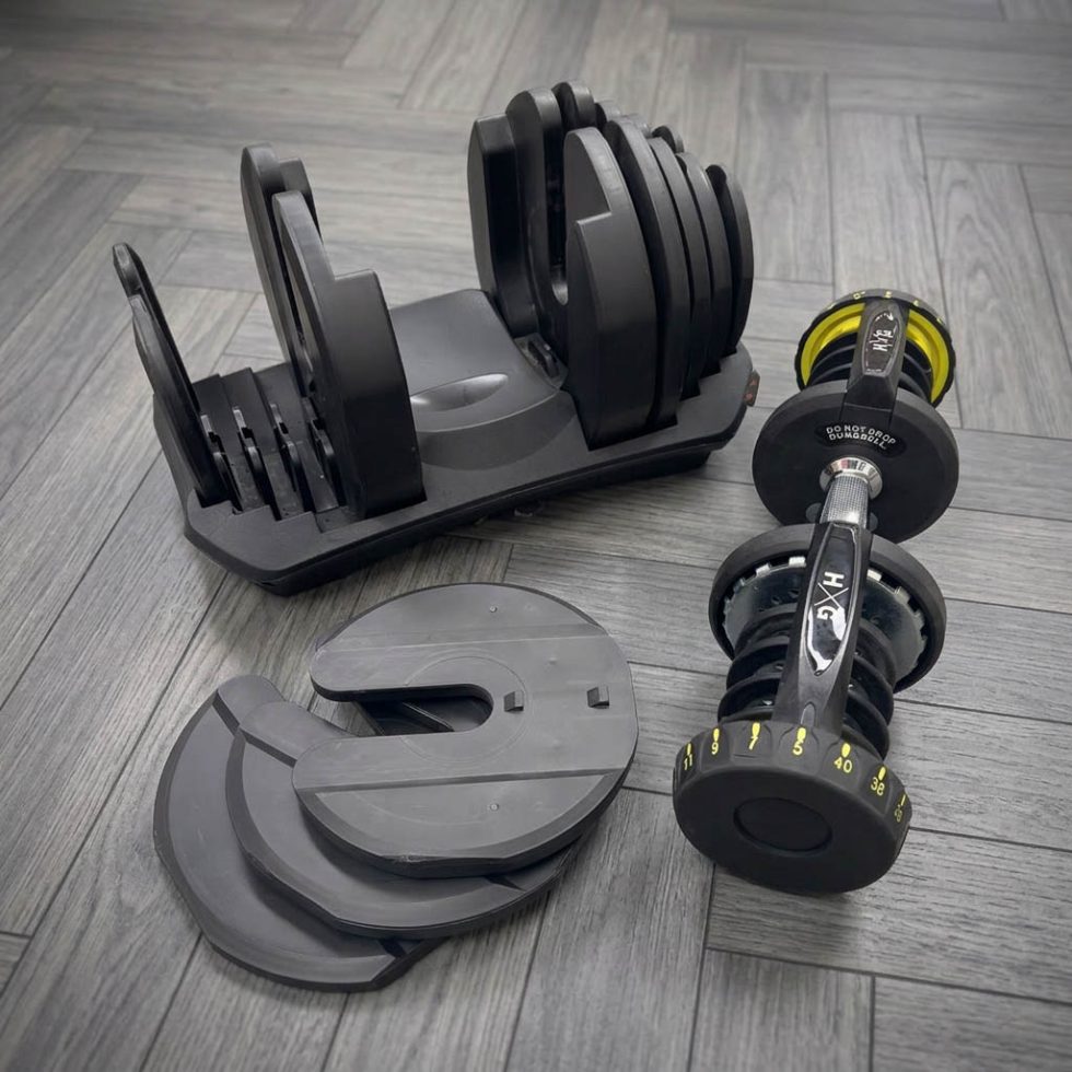 Mancuerna Ajustable de 5kgs a 40kgs - 1ud | Detalle Eje y Discos