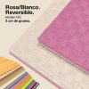 Tatami Puzzle 2cm 100x100cm - Surface antidérapante F, réversible Rose/Blanc | Couleur réversible